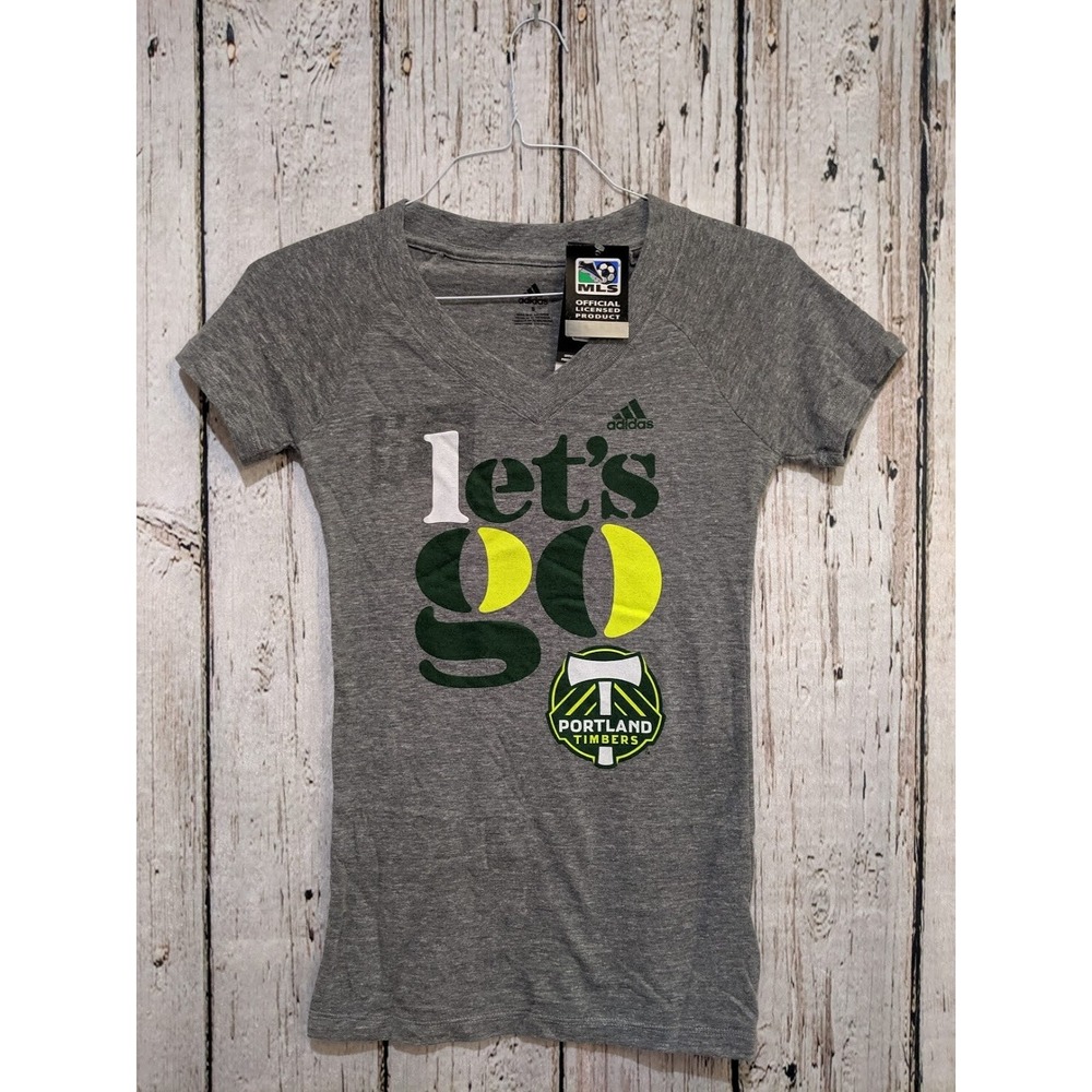 Adidas Misses Small Portland Timbers MLS‎ Cap Sleeve T‑Shirt Tee Shirt Top NEW